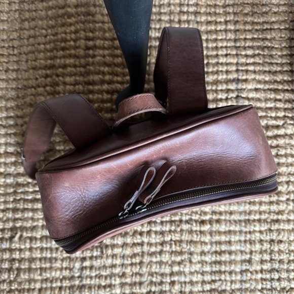 Nisolo Leather Backpack in Chestnut - Picture 3 of 4